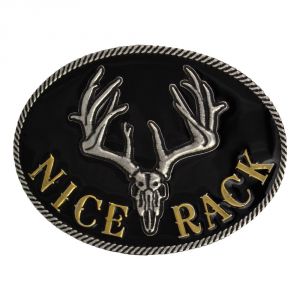 Montana Silversmiths Nice Rack with Antlered Skull Attitude Buckle (A253)